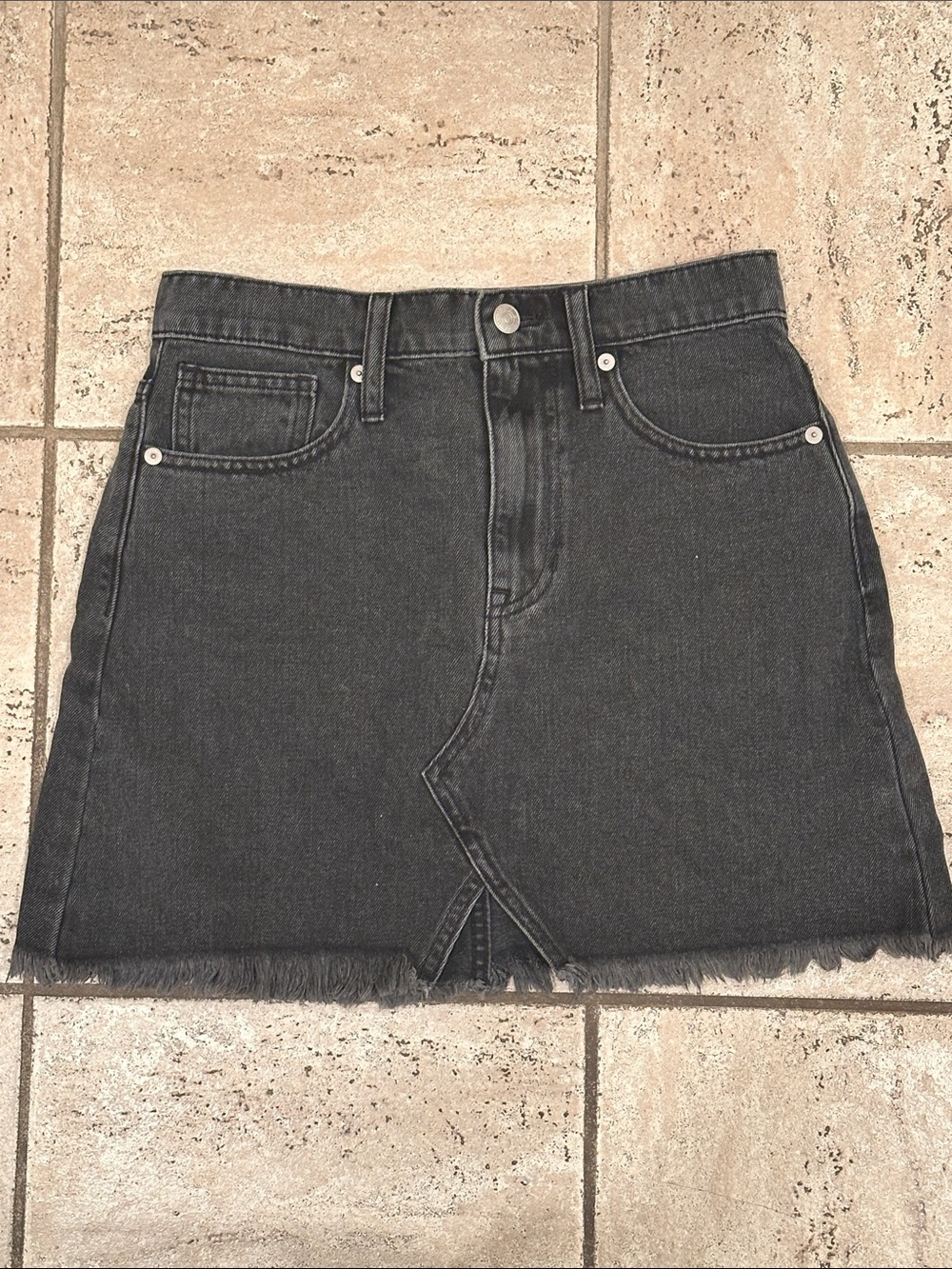 Madewell Black Denim Mini Skirt